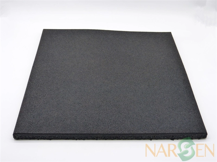Gym Mat Custom Anti-Slip Rubber Flooring Mat Sports Equipment Rubber Tile Mat Shockproof Black Rubber Flooring