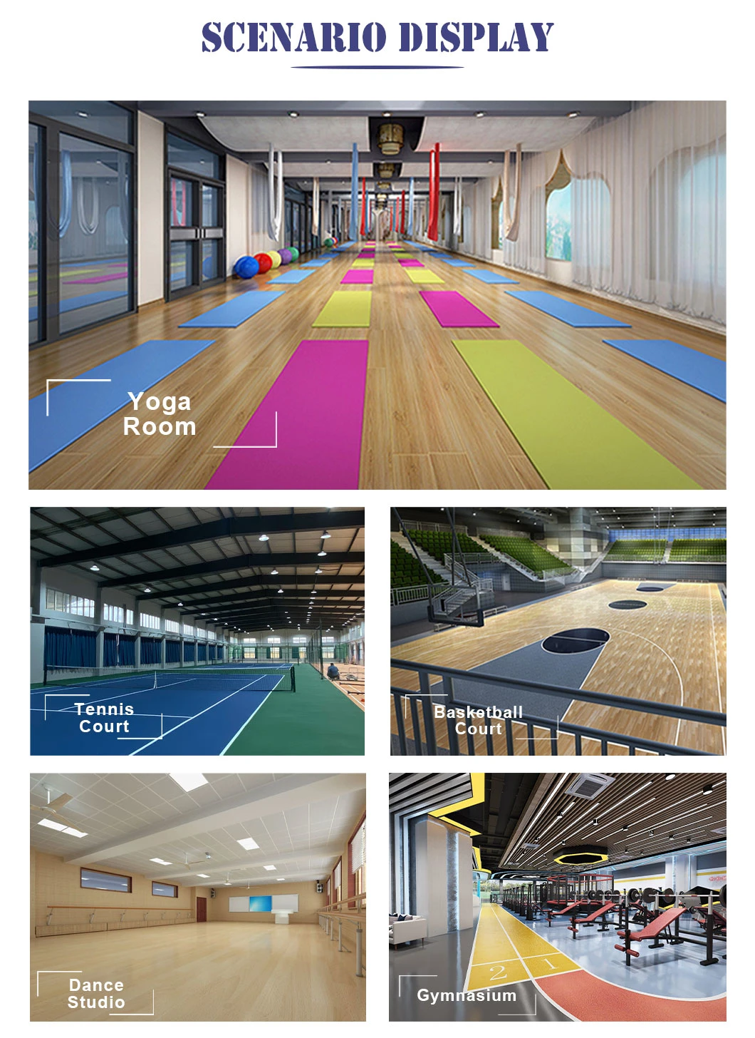 5.0mm Dance/Yoga Room PVC Sports Flooring with 10 Years Warranty