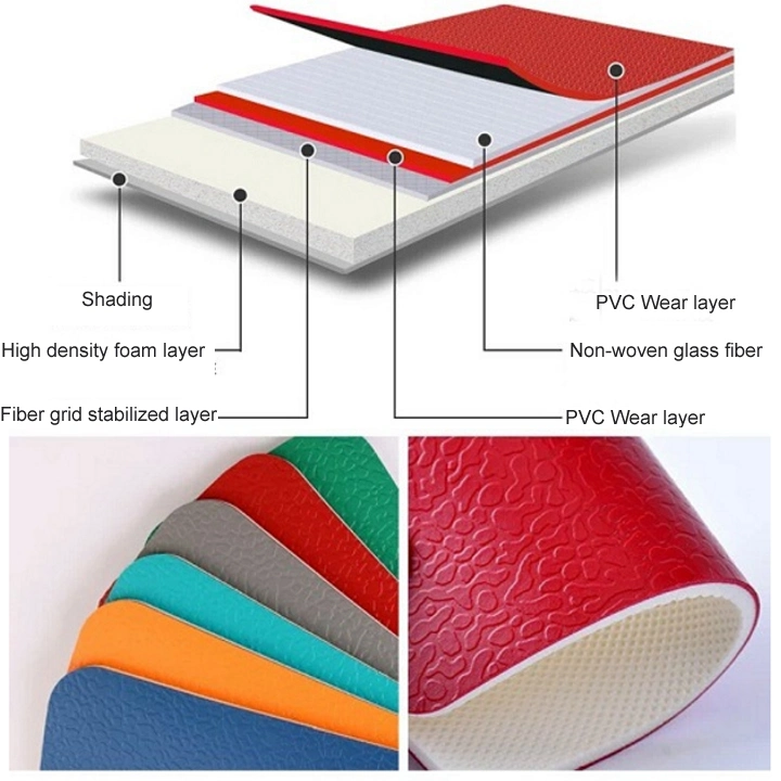 Synthetic PVC Vinyl Sport Flooring for Badminton Court