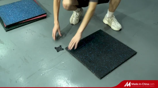 Interlocking Rubber Floor Tile for Indoor Gym Anti-Slip Protective Rubber Flooring Mat