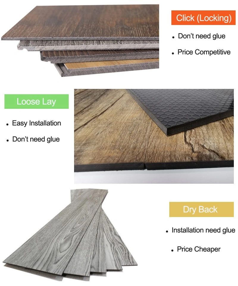 Durable Waterproof UV Coating 7&quot;*48&quot; PVC Flooring Lvt Plank