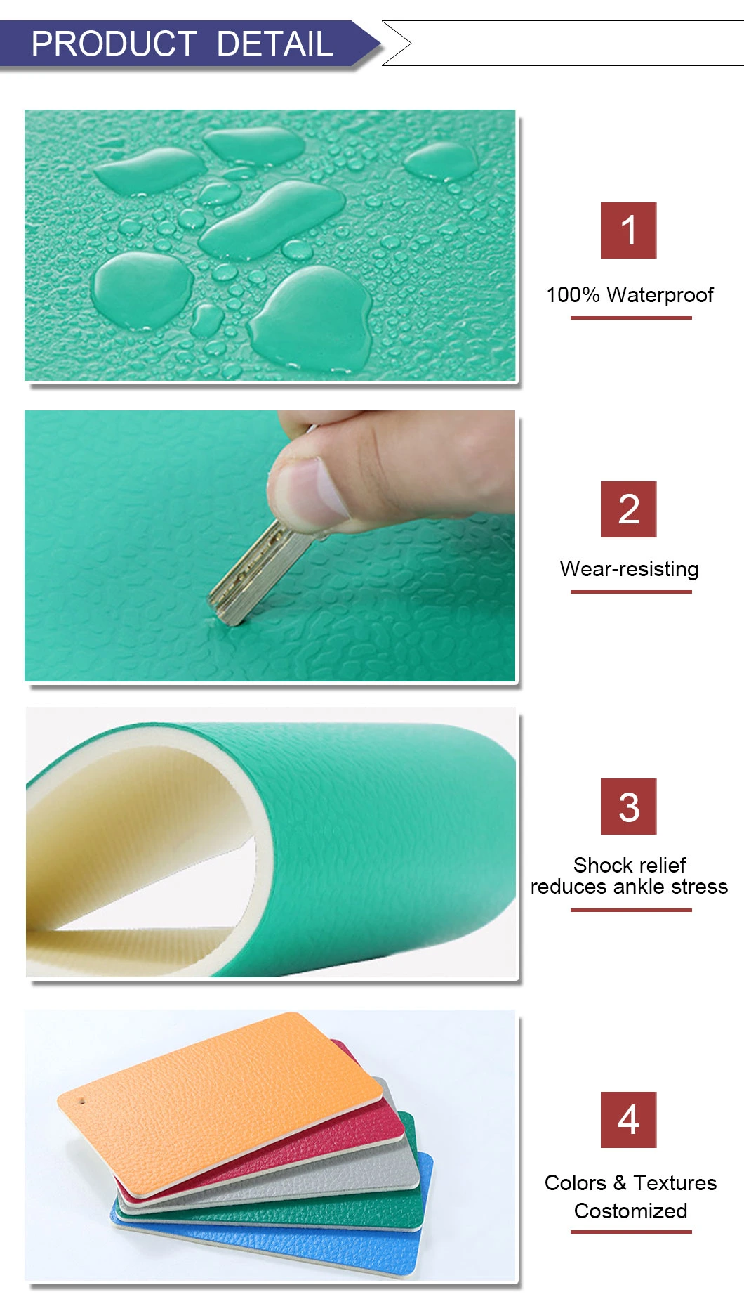 3.5mm Plastic Floor Waterproof Anti-Slip Wood Grain Sports PVC Vinyl Flooring