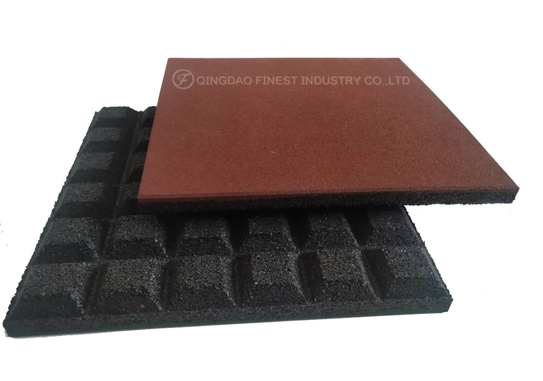Factory Wholesale High Density Safety Rubber Gym Flooring 500mm X 500mm for Gym Fitness Weight Room Weightlifting Areas Outdoor Playground