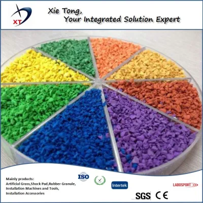Colored EPDM Granules Safety Rubber Flooring for Fitness
