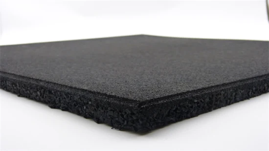 Gym Mat Custom Anti-Slip Rubber Flooring Mat Sports Equipment Rubber Tile Mat Shockproof Black Rubber Flooring